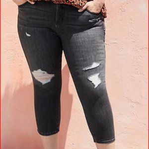 Crop Bombshell Skinny Jean - Super Soft Washed Black